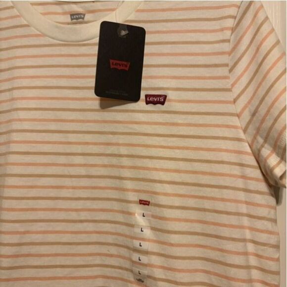 Levi’s Women’s Size Large Orange Striped Top *New* - Picture 2 of 5